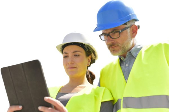 Worker on their tablet